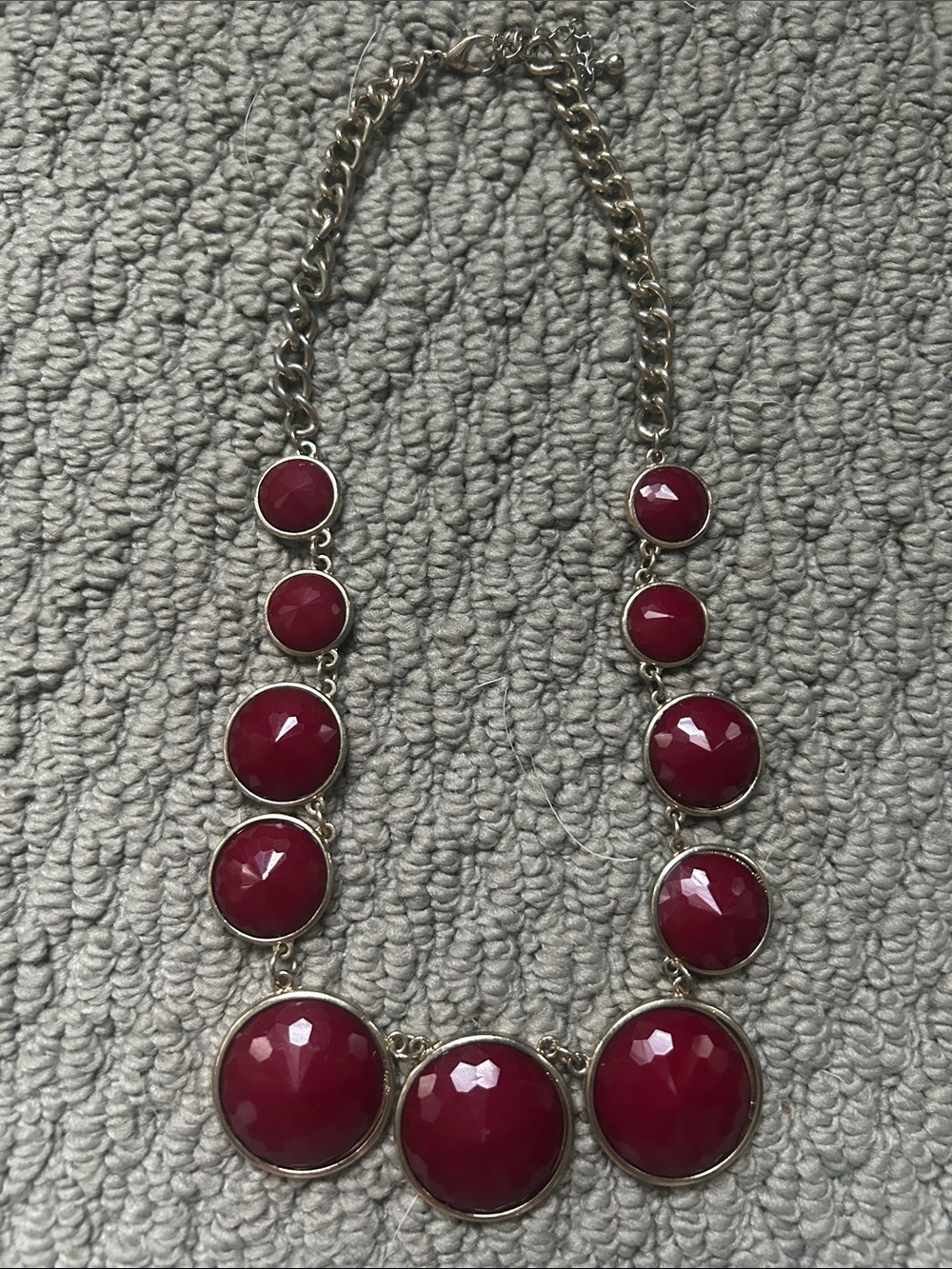 Statement Deep Red Bib Necklace - Women Jewelry